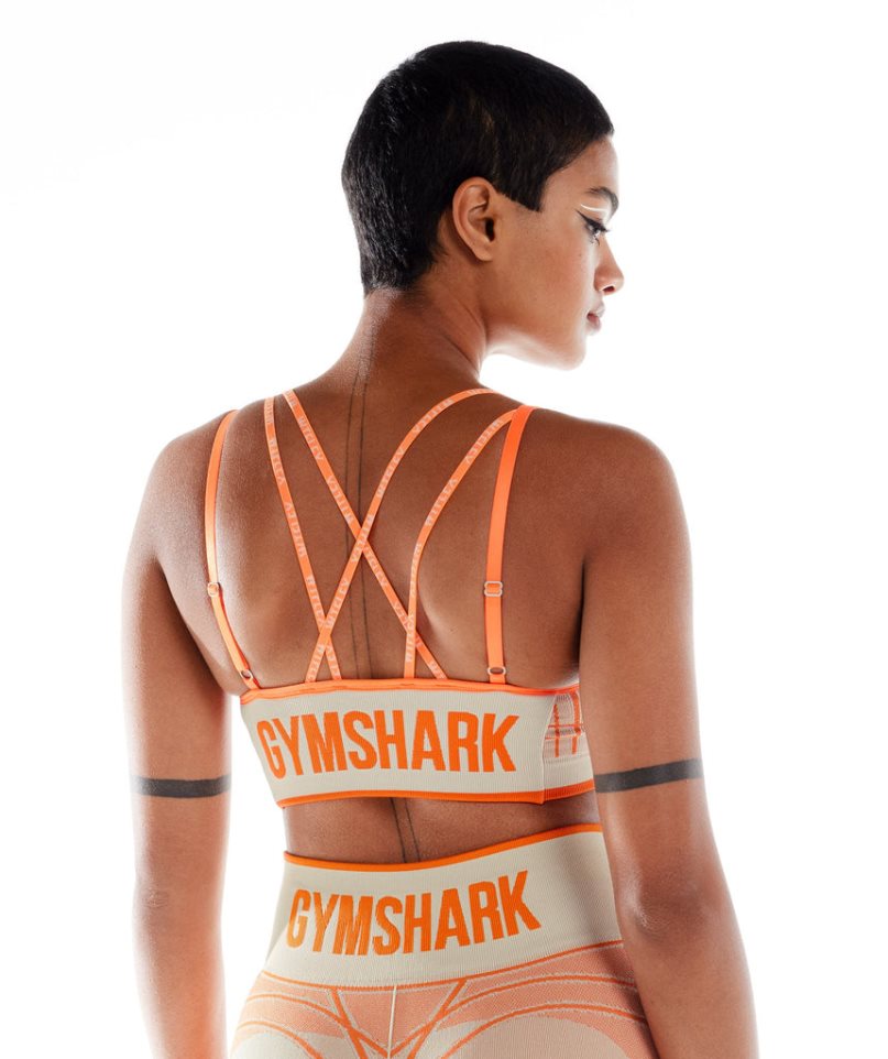 Women\'s Gymshark Wtflex Linear Seamless Sports Bra Orange | CA 1N037D